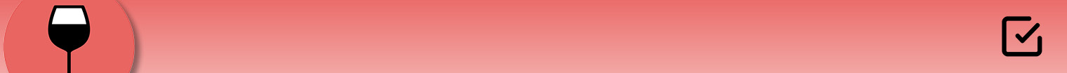 A light red thin banner with a small icon of a wine glass to the right and a small check box icon to the left