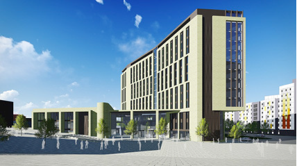 Architects impression of Kaplan International college