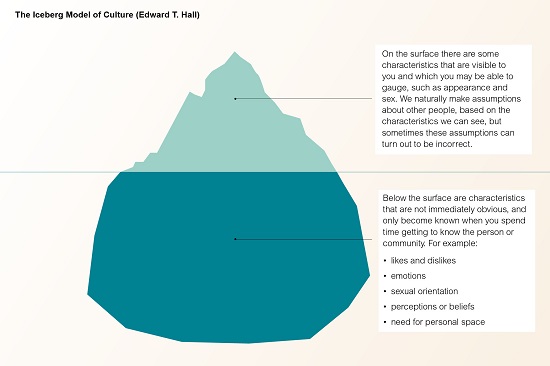 Iceberg model showing above the surface and below the surface