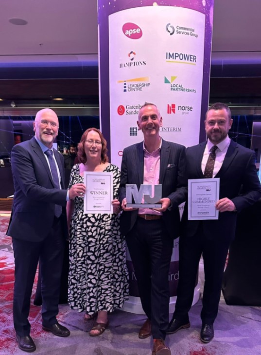 MJ award winners, Wirral standing with their awards