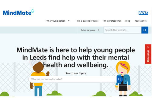 MindMate website home page image