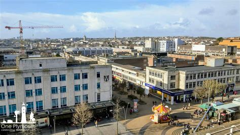 A high up photograph of Plymouth city centre