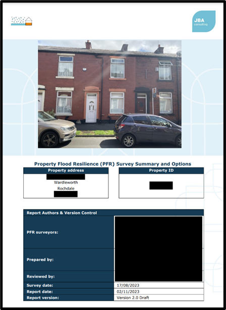 Example of PFR Hazard Assessment and Outline Design Report (reproduced, courtesy of JBA Consulting)