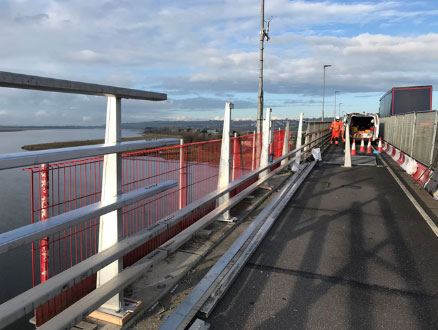 Taw Bridge Barnstaple, raised parapet heights