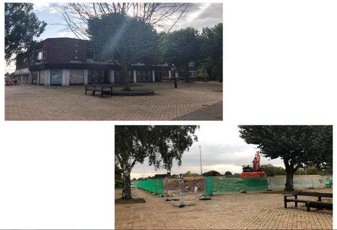 The current progress of the outside area on a cloudy day