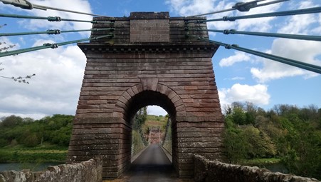 Scottish Road Pylon on the Union Chain Bridge