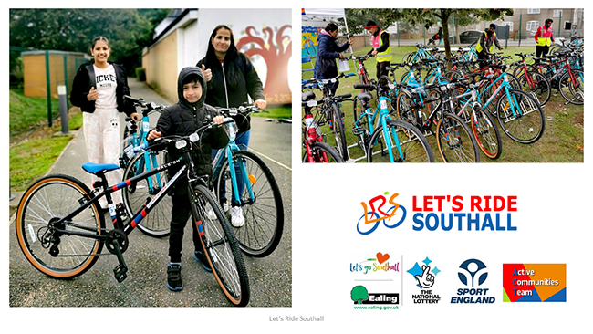 A collection of images showing a large number of bicycles and people posting against them.