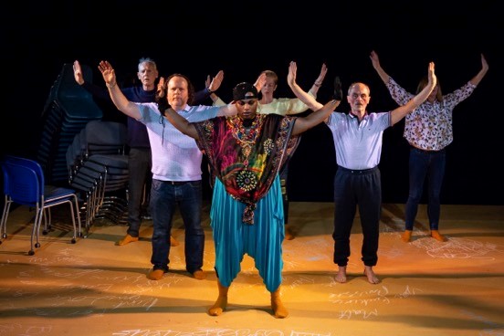 Photograph of the outside edge participants performing