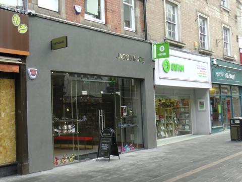 Shop front in Leicester that has been restored and made into a cafe