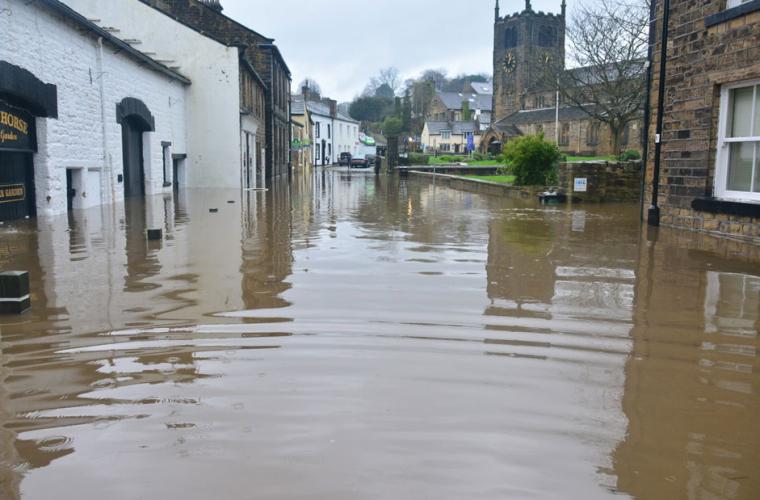 Flooded village