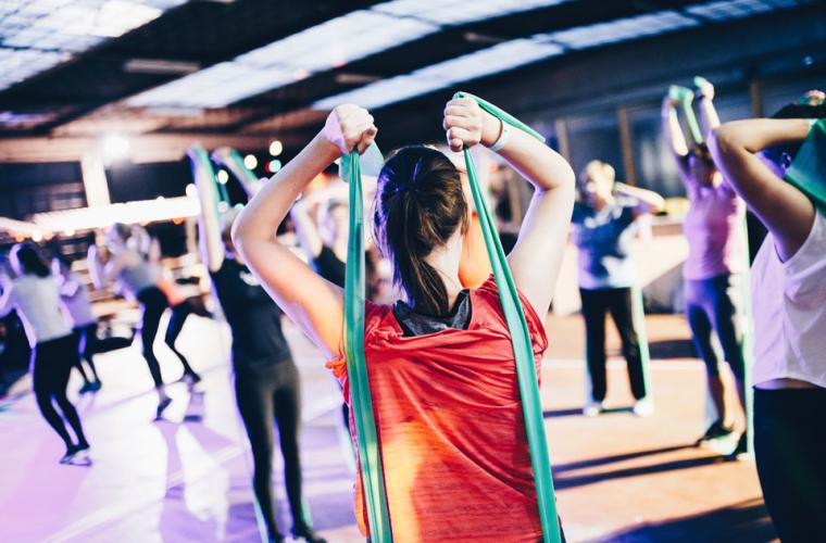 A group of people participating in a leisure rope activity