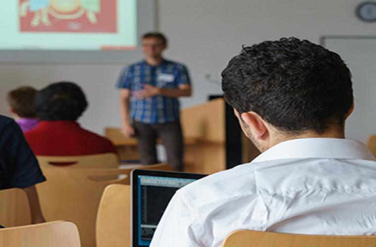 Students in training session