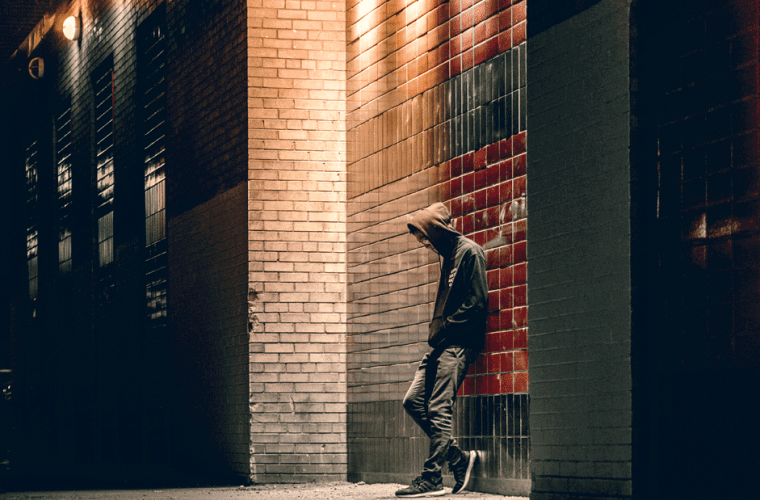 Teenager at night