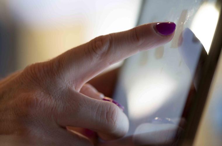 Woman using a tablet computer