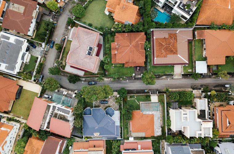 Aerial view of housing estate