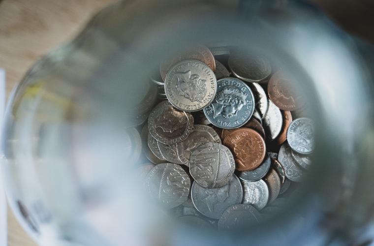 Open jar of money