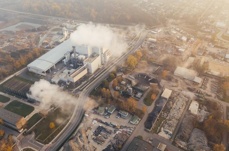 Overhead shot of climate and pollution in the air