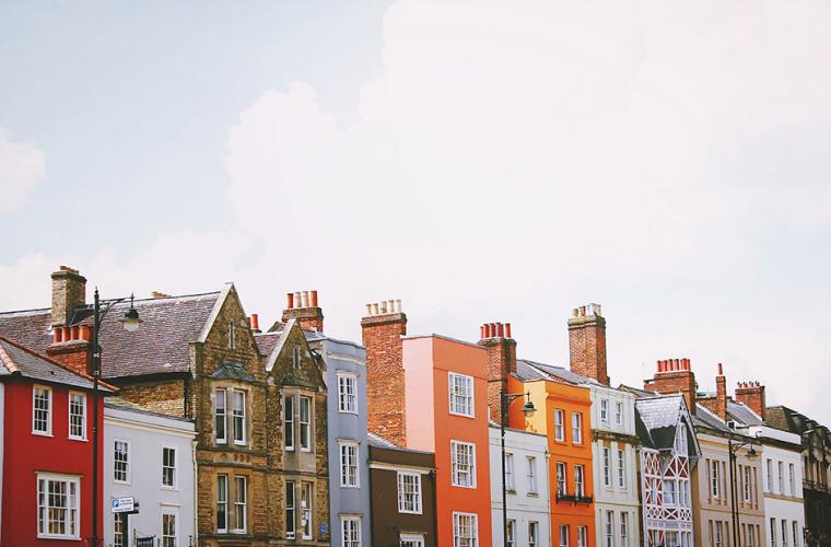 Row of colourful houses 