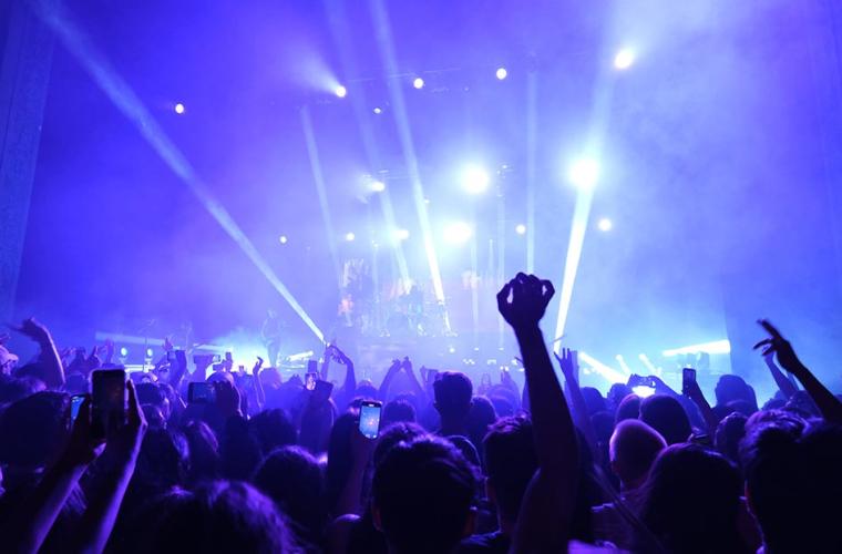A crowd of people enjoying a concert.