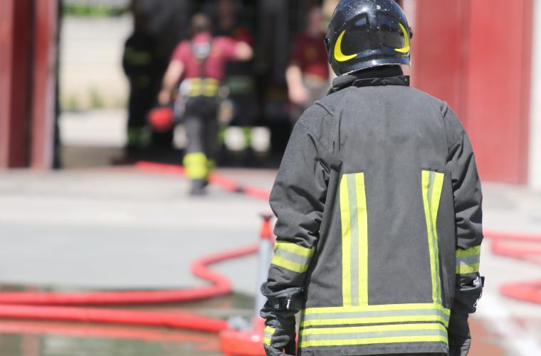 Firemen from back