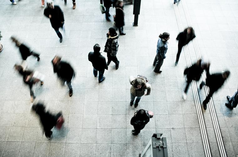 Crowd of people from above