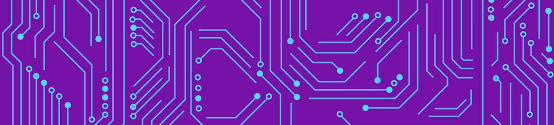 Decorative illustration of computer motherboard wiring