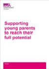 Supporting young parents to reach their full potential in bold pink text on a white sheet