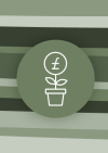 Image of plant pot with money sign