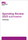 Purple text on white background Spending Review 2025 submission and in black text, annexes