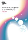 Councillors guide to procurement single cover white background with blue and pink fading colours in arc across the page