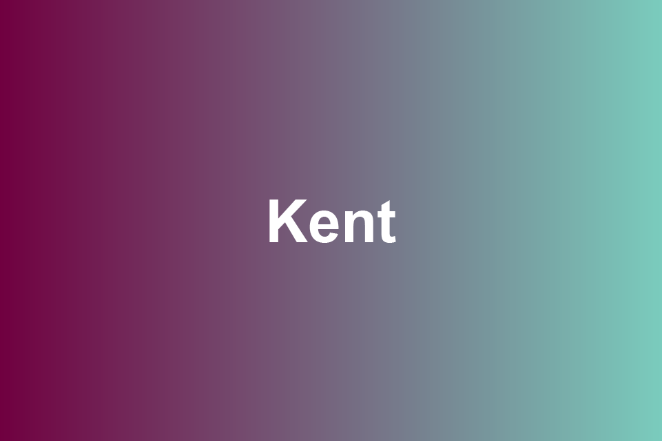 purple and green box written Kent on it
