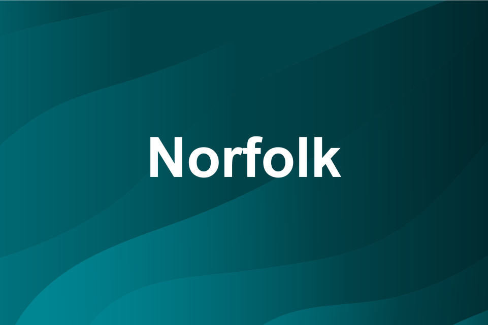 Blue background with text: Norfolk
