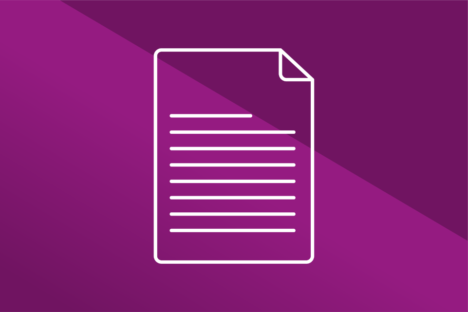 a line drawing of a page with lines of text on a purple background