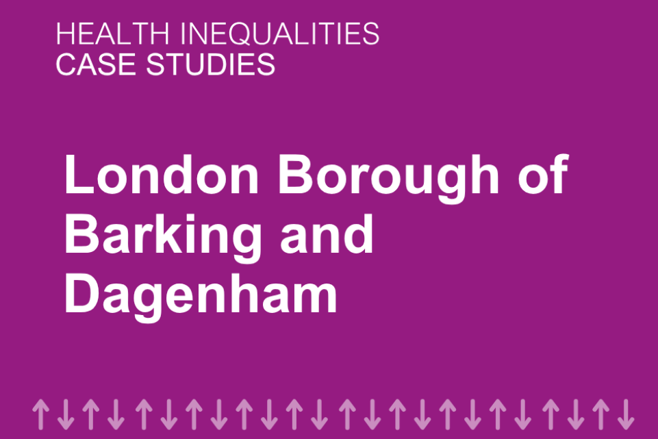 A dark purple background with the text: London Borough of Barking and Dagenham across