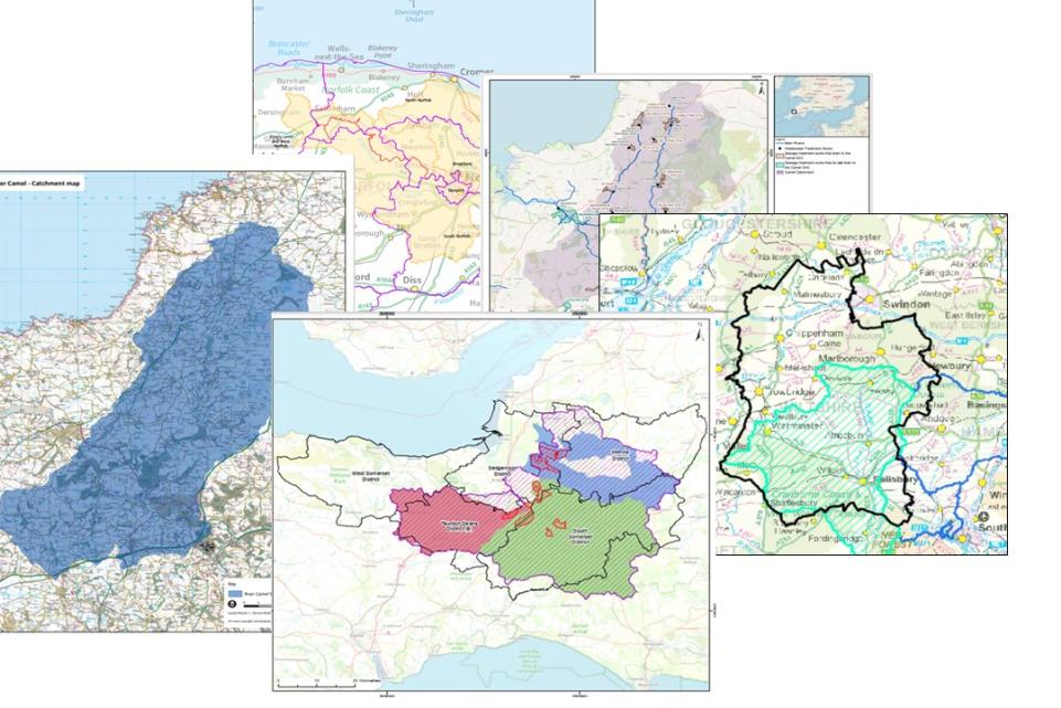 Maps of various river catchments - Illustrative purposes