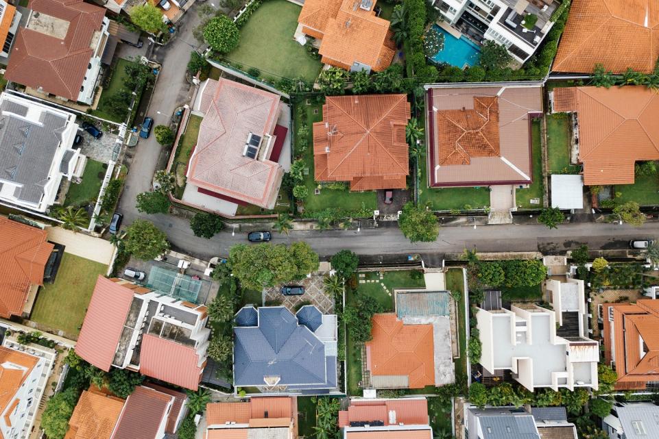 Aerial view of housing estate